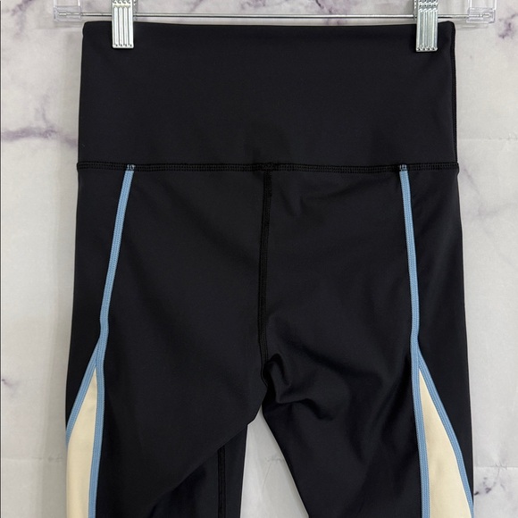 P.E. NATION Black Leggings Cream Blue Accents Size Small - Picture 7 of 10